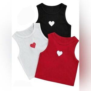 MLM Black and Red Heart Tank Tops